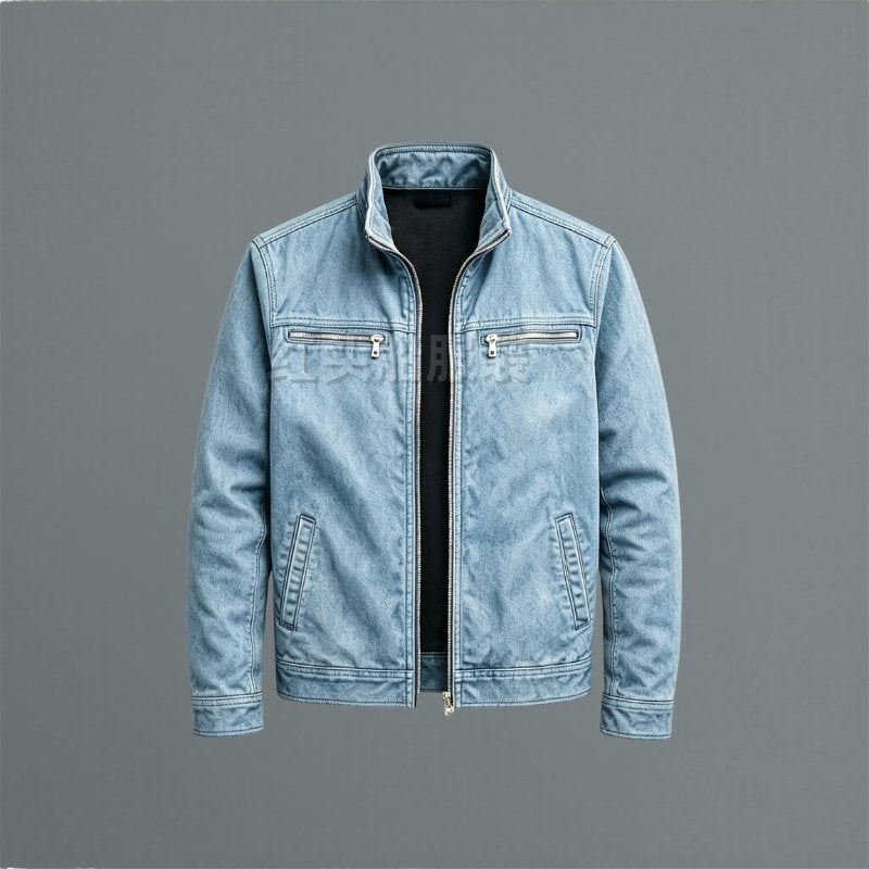 Back view of a classic men's casual utility jacket, showcasing its timeless design for everyday wear.
