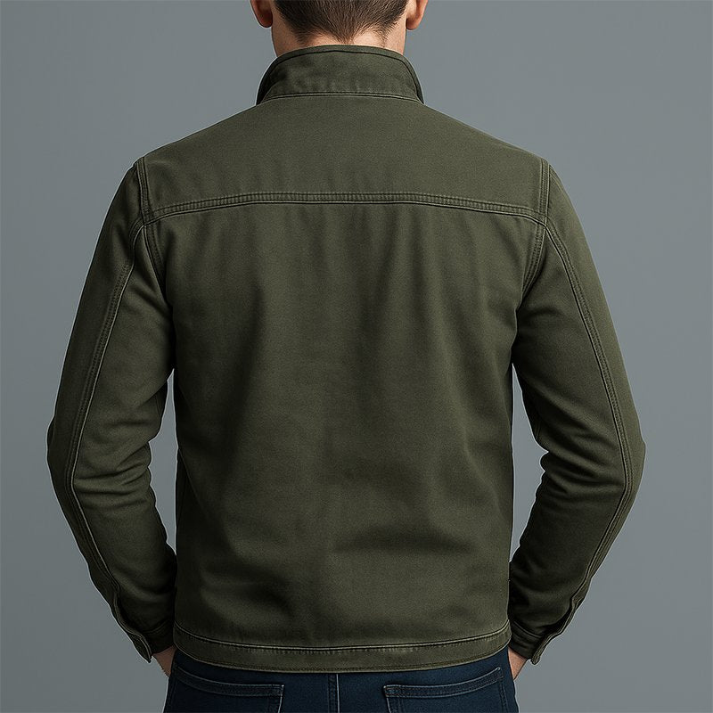 Fashionable men's utility jacket, ideal casual outerwear for spring & fall, offering comfort & timeless style.