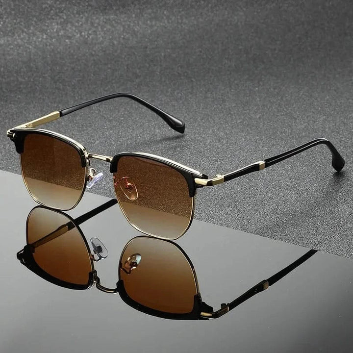 Classic Clubmaster sunglasses with UV protection & scratch-resistant lenses, perfect for confident, stylish eyewear.