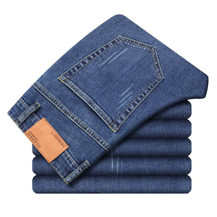 Darkwash classic fit men's jeans, offering ultimate comfort for everyday and casual wear. Versatile denim fashion.
