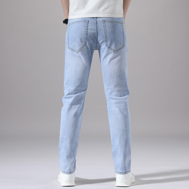 Stylish classic fit men's jeans, perfect for everyday comfort and casual wear. Essential versatile denim pants.