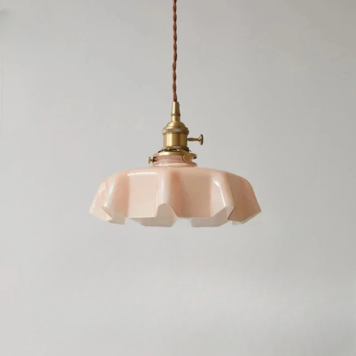 French vintage brass pendant lamp, enhancing any room with elegant home lighting and charm.