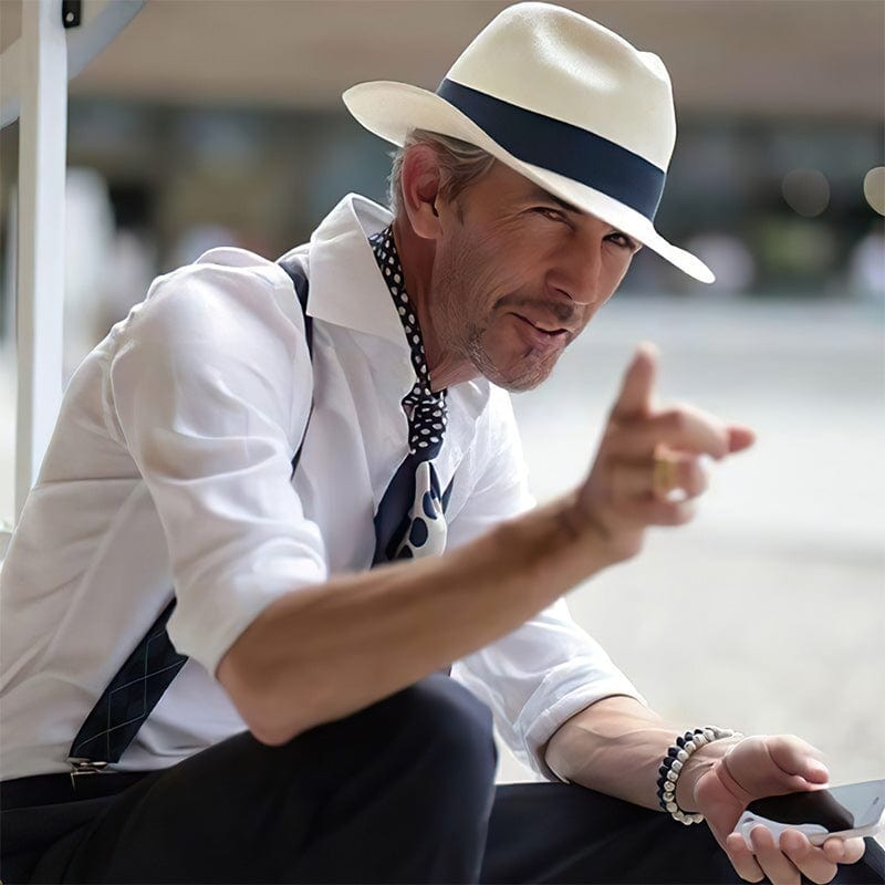 Classic handmade Panama hat for men, lightweight sun protection. Perfect for summer style & UV safety.