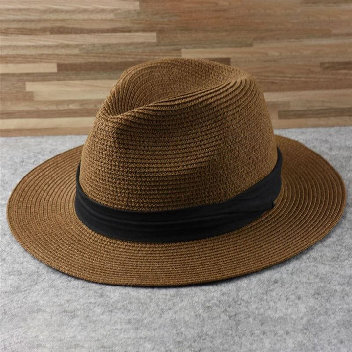Handmade men's Panama straw hat. Classic gentleman's style, lightweight for beach and sun protection.