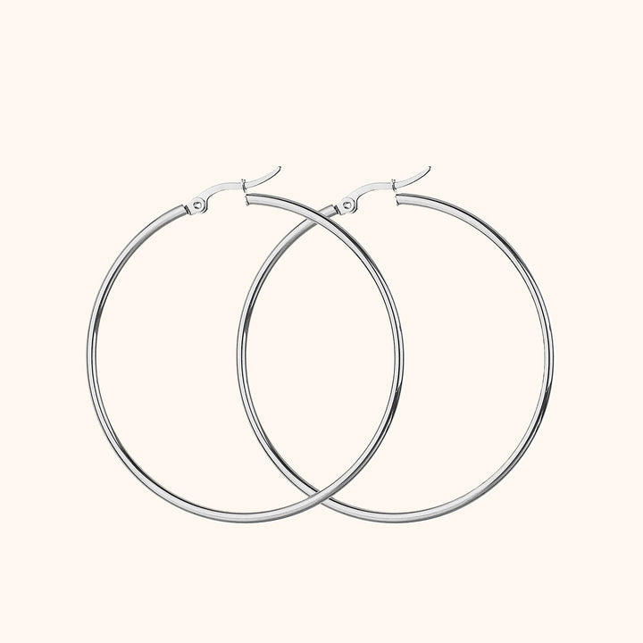 Classic large hoop earrings for women, sterling silver & gold plated, elegant and versatile.