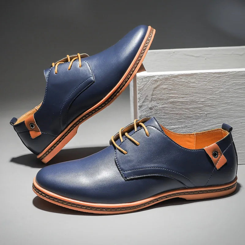 Versatile men's classic leather lace-up footwear. Essential dress shoes for comfort and timeless style.