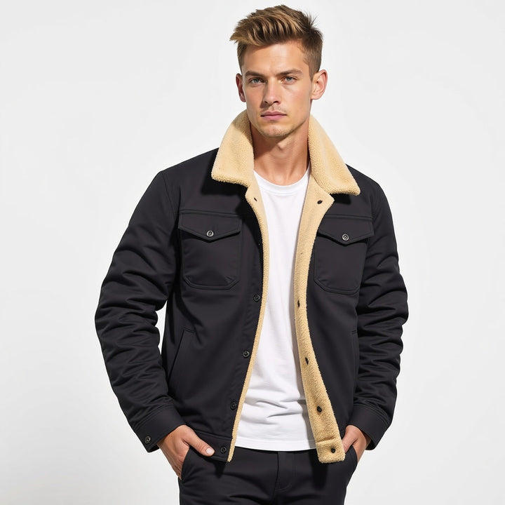 Men's winter bomber jacket, stylish & warm. Classic design for fall fashion outerwear.