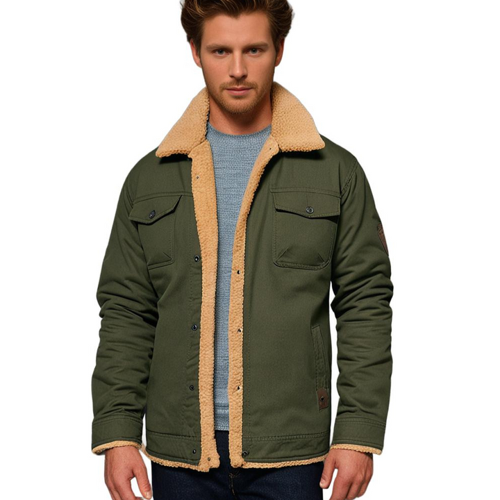 Stay warm & stylish with this classic men's bomber jacket. Perfect fall & winter fashion.