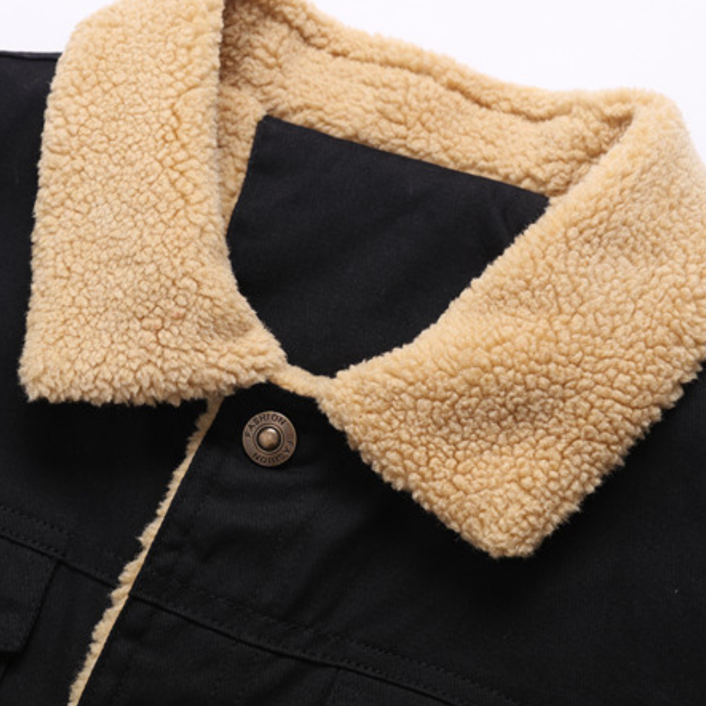 Stylish men's classic bomber jacket with ribbed cuffs & collar. Warm winter outerwear for men.
