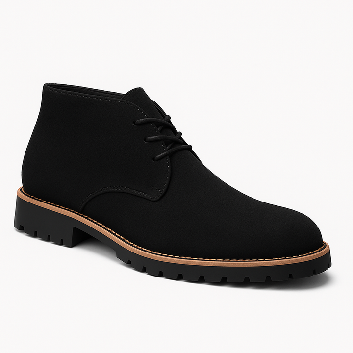 Comfortable men's chukka boots; durable ankle footwear offering effortless style for everyday wear.