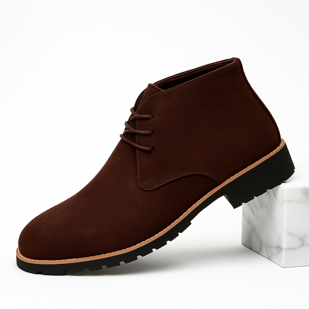 Stylish men's lace-up chukka boots, perfect versatile ankle footwear for both office and weekend comfort.