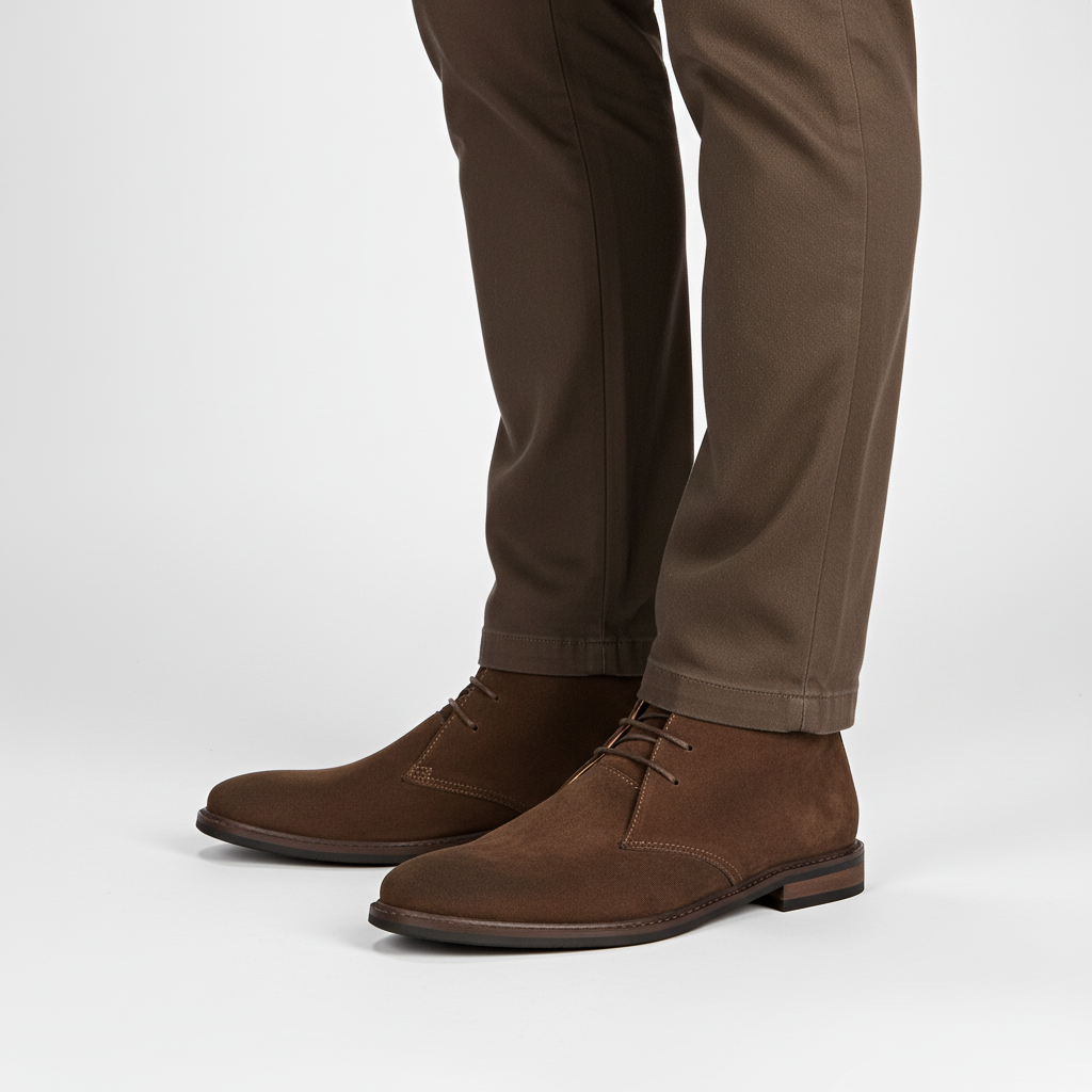 Stylish men's suede desert boots, perfect for classic casual or smart casual looks.