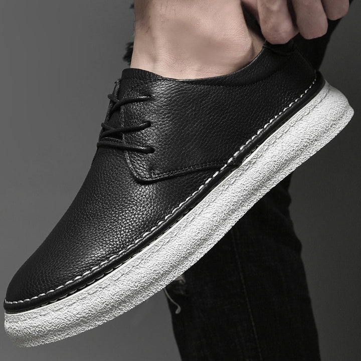 Premium genuine leather men's lace-up oxfords, durable and classic formal footwear.