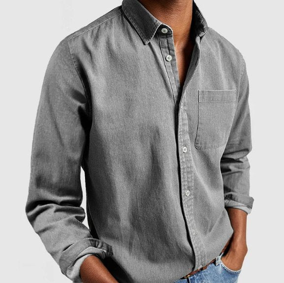 Men's collared button-down long sleeve shirt, offering a timeless and versatile casual style.