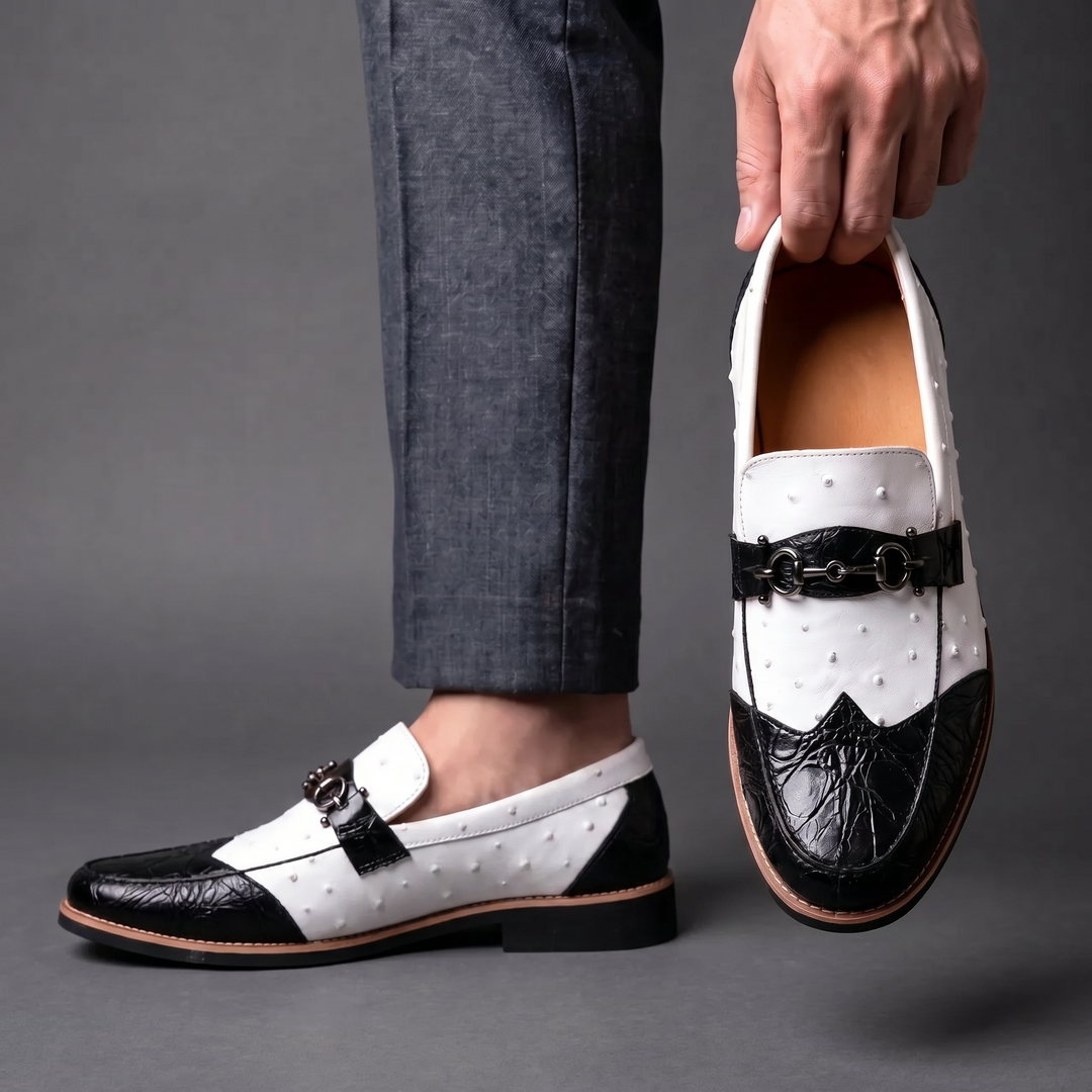 Classic men's slip-on casual shoes with a sleek design, perfect for daily wear and comfort.