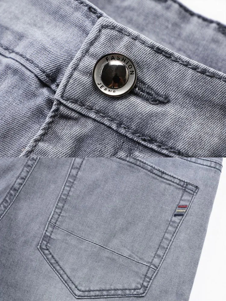 High-quality men's straight fit stretch denim pants, great as everyday jeans for a comfortable and stylish outfit.