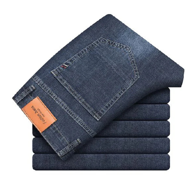 Mens straight fit stretch denim jeans, designed for ultimate comfort and a classic look, suitable for all casual occasions.