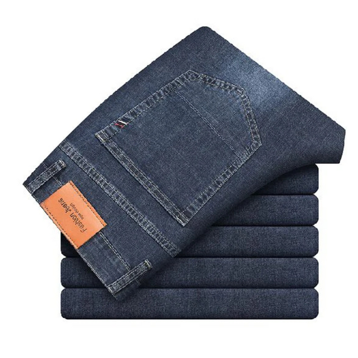 Mens straight fit stretch denim jeans, designed for ultimate comfort and a classic look, suitable for all casual occasions.