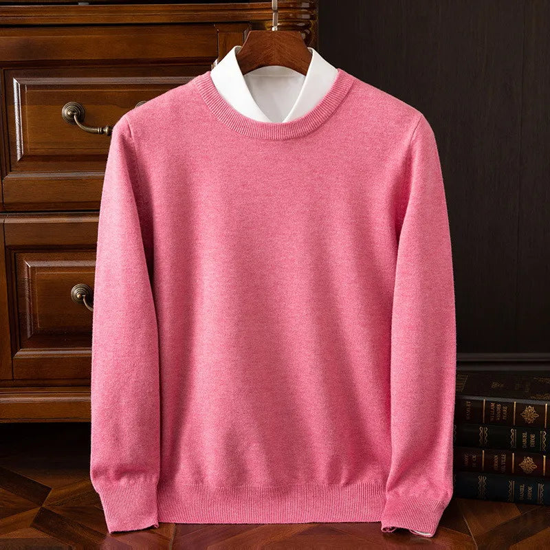 Comfortable men's pullover crewneck sweater. Ideal fall essential & long sleeve layering top for men's fashion.