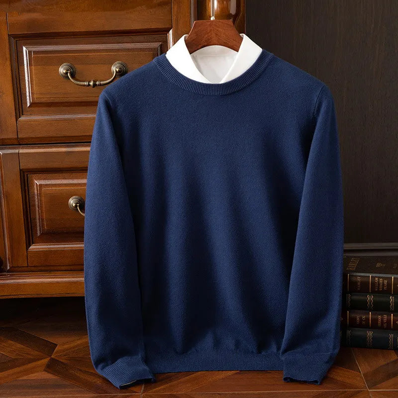 Men's soft crewneck sweater, a cozy long sleeve pullover perfect for winter layering and casual fashion.