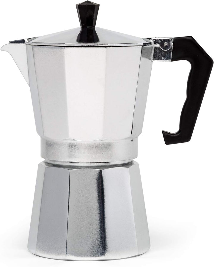 Classic Moka Pot stovetop espresso maker for rich Italian & Cuban coffee. Easy home brewing device.