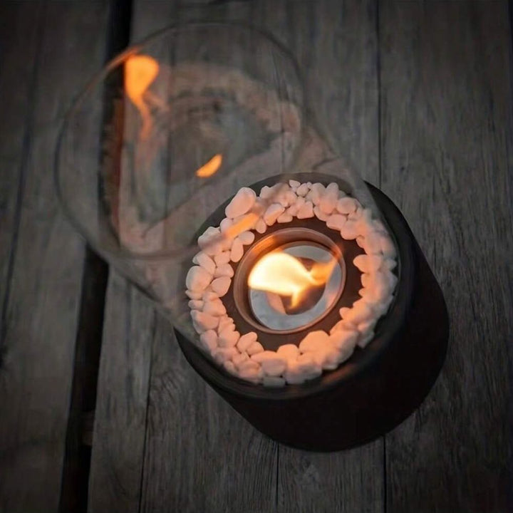 Elegant Lumora oil lamp, classic open flame design, ideal for enchanting indoor lighting and home decor.