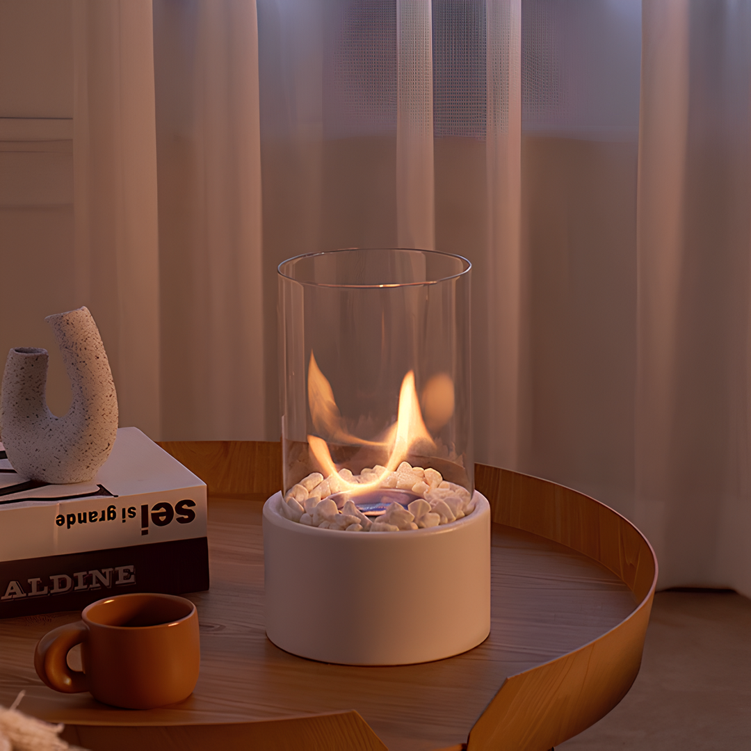 Stylish Open Flame Oil Lamp by Lumora, a timeless metal and glass lantern for indoor decorative lighting.