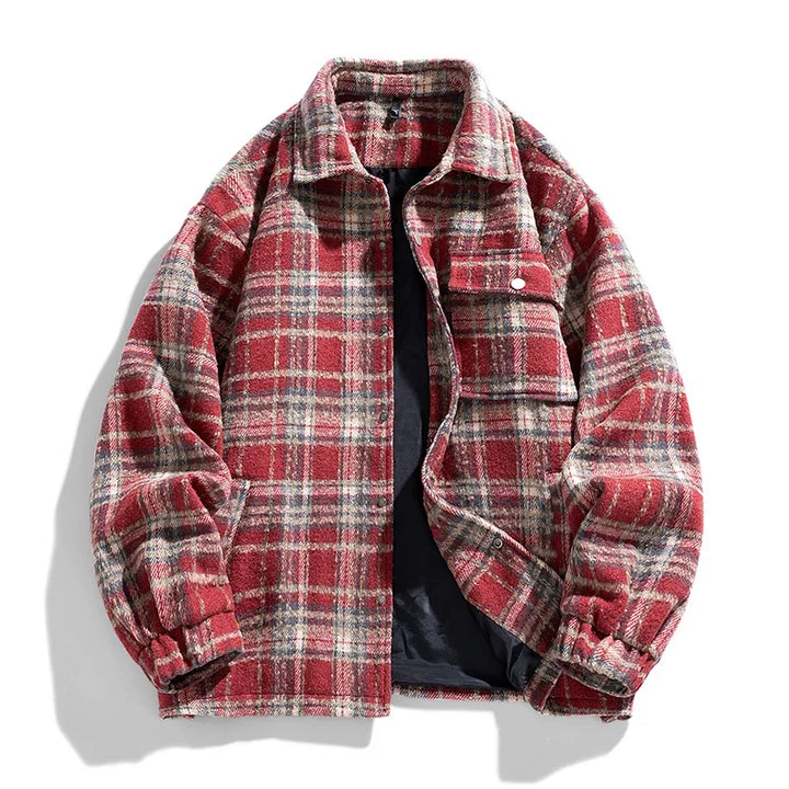 Cozy plaid winter jacket, essential vintage fashion for chilly days and timeless style.