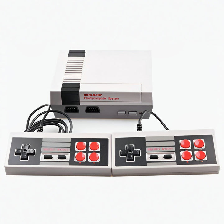 Classic retro gaming console with 620 built-in 8-bit games for nostalgic family fun. Plug & play vintage entertainment system.