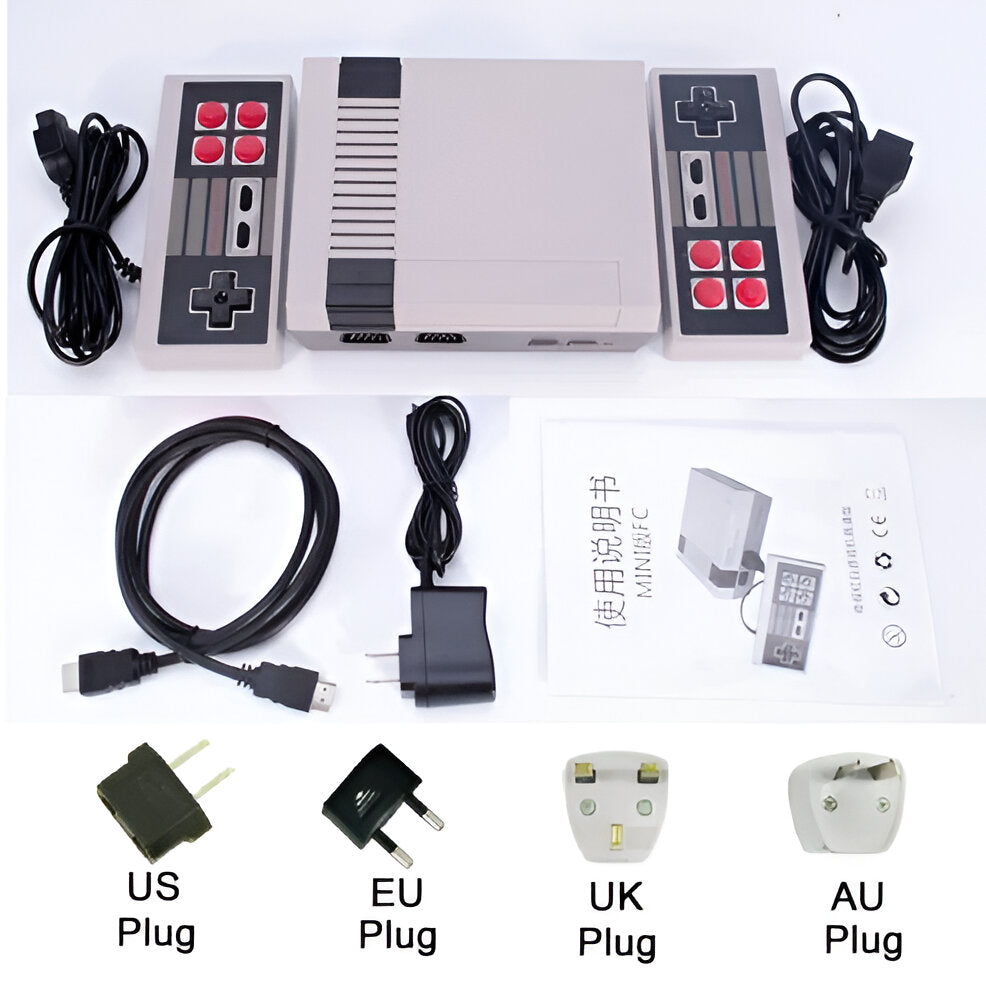 Nostalgic retro gaming console featuring 620 classic 8-bit video games. Enjoy old school family fun & entertainment.