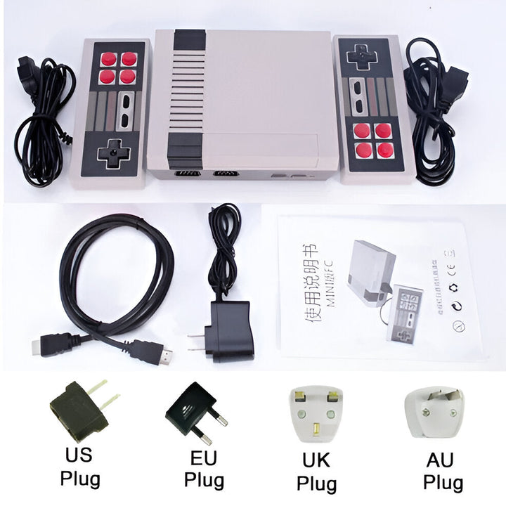 Nostalgic retro gaming console featuring 620 classic 8-bit video games. Enjoy old school family fun & entertainment.