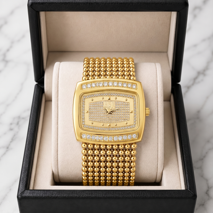 Unisex elegant watch displayed on a wrist, showcasing its classic design as a versatile everyday accessory.