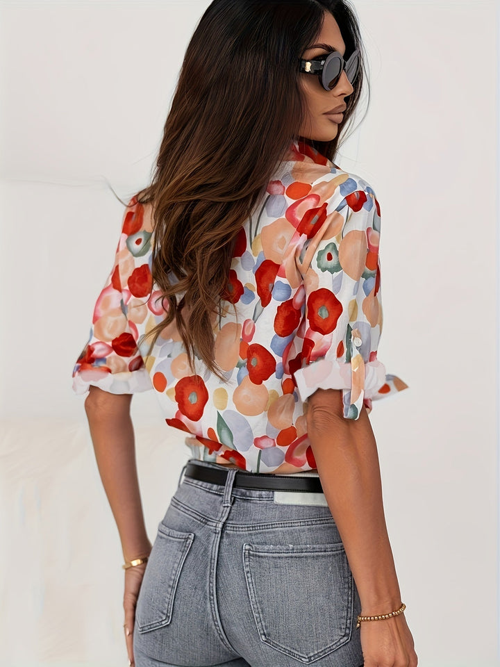 Versatile women's long sleeve blouse in a classic collared style, ideal for sophisticated workwear or casual comfort.
