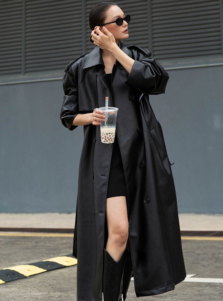 Women's Franco Trench Coat: a must-have long coat for elegant, layered fashion and fall outerwear.