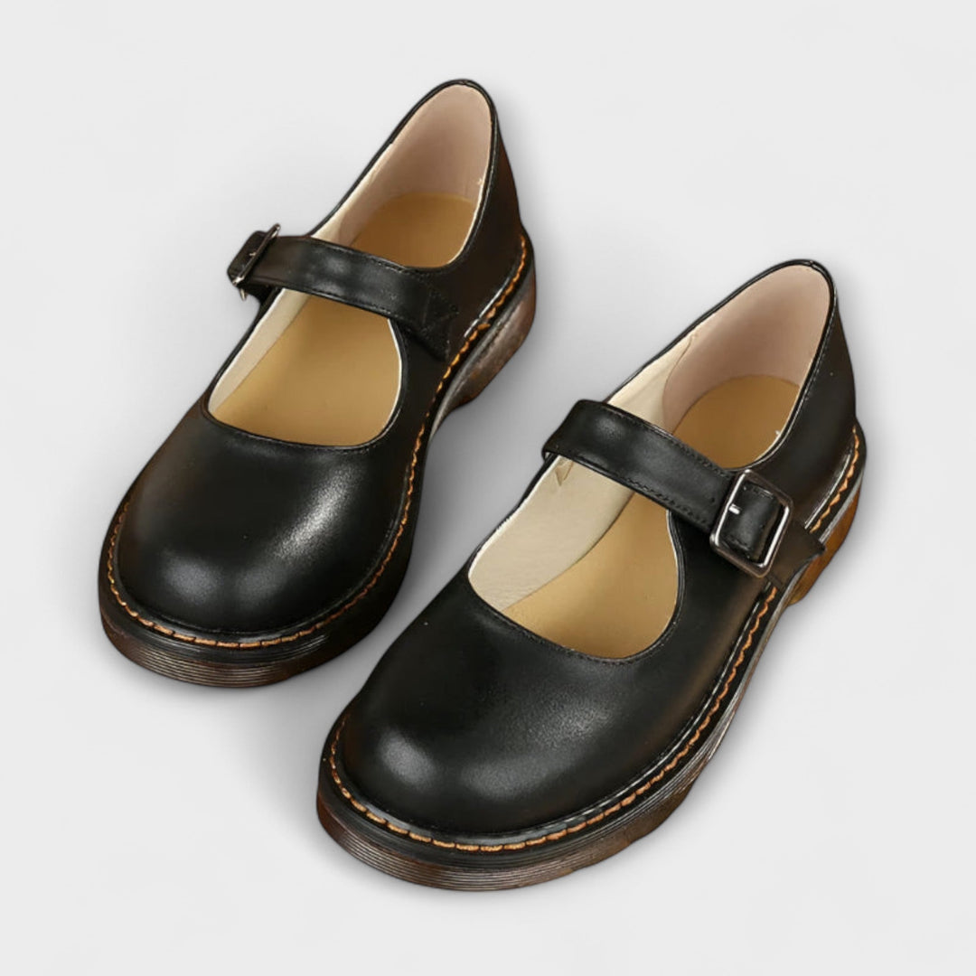 Versatile women's classic Mary Jane shoes with an adjustable buckle, great as flats & comfortable walking footwear.