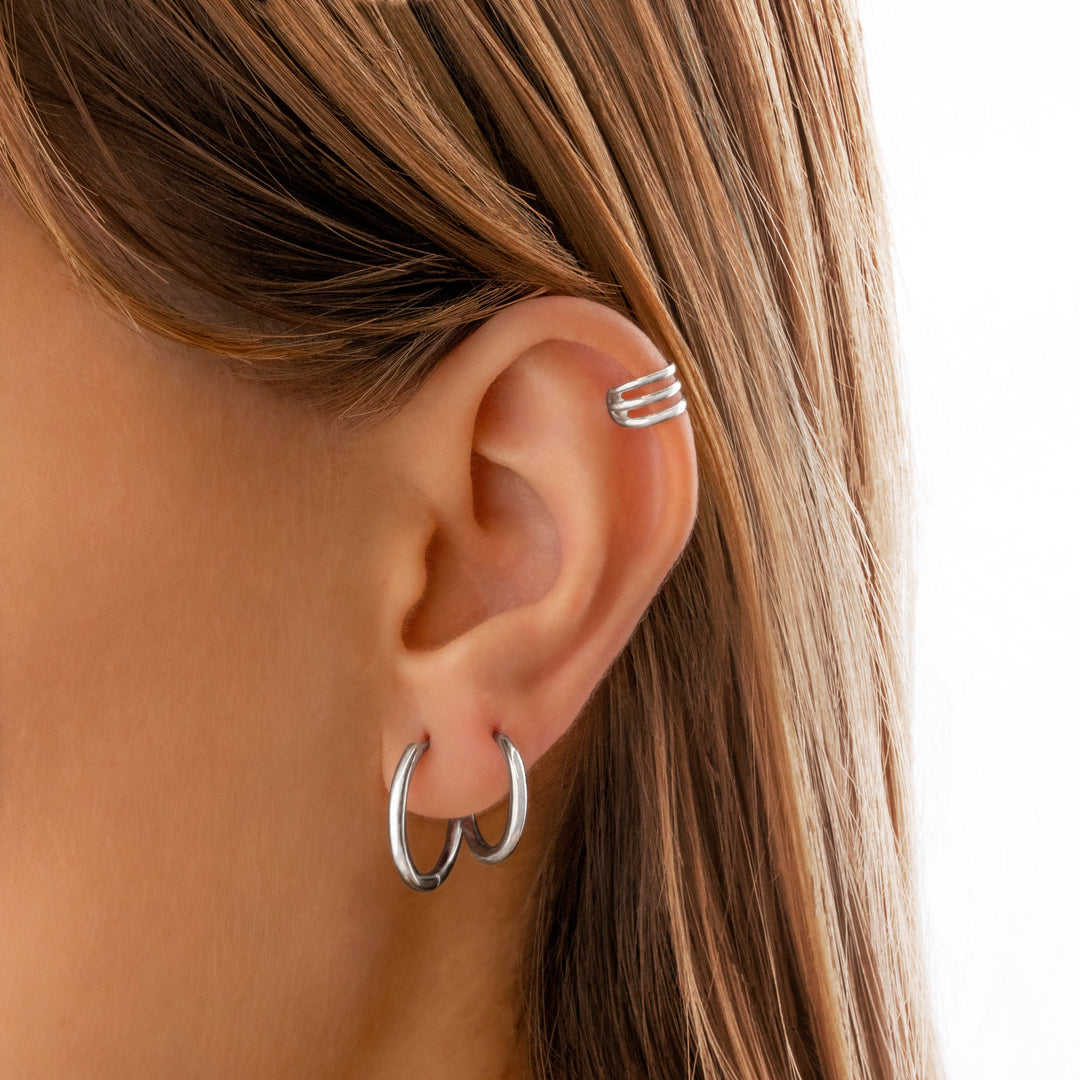 Timeless sterling silver hoop earrings for women. Elegant, classic hoops for everyday style & versatile accessorizing.