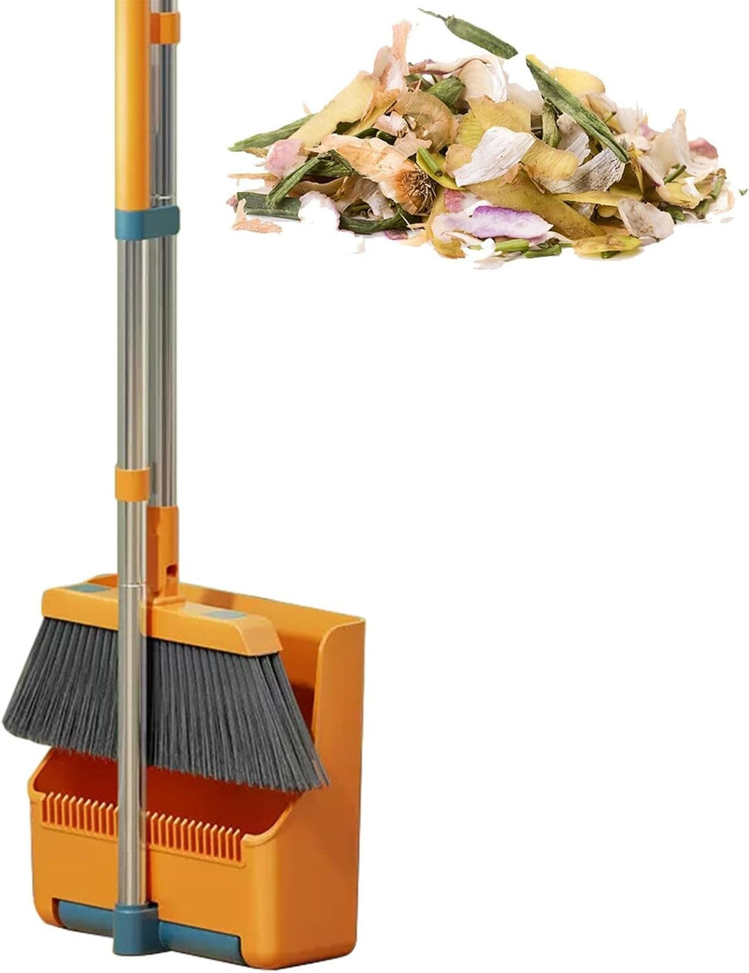 The 180° rotating head feature of the Clavira long handle broom, showcasing its flexibility