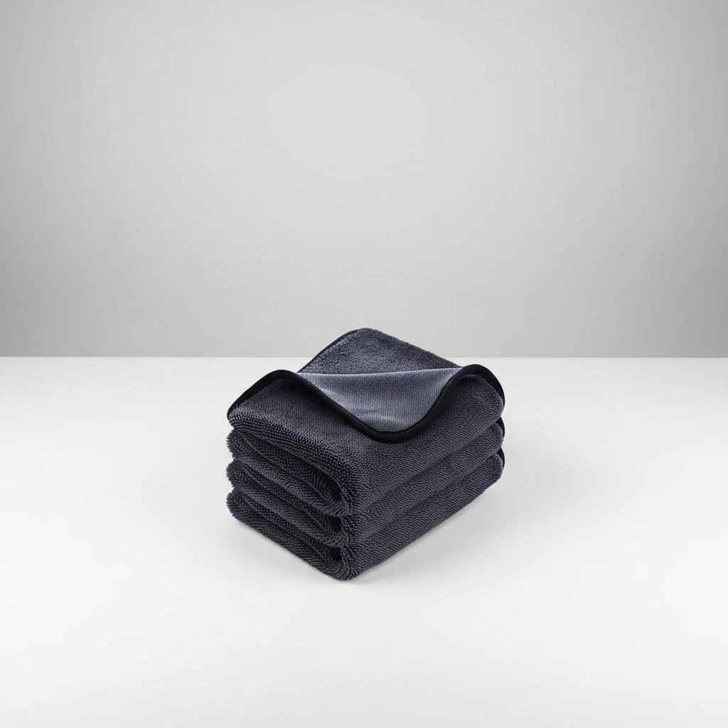 Two CleanQuick microfiber towels, perfect for versatile, streak-free cleaning tasks.