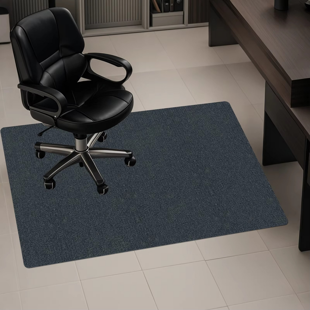 Clear office chair mat, durable floor protector for carpets & hard floors, preventing wear and tear.