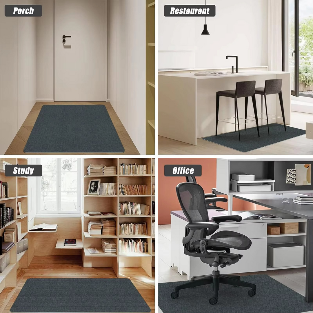 Heavy-duty clear office chair mat, durable PVC floor protector for computer desk chairs on all floor types.