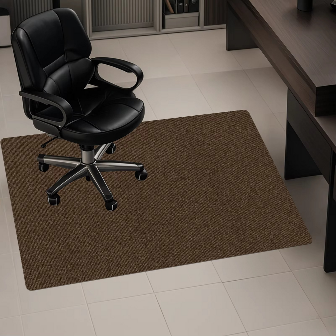 Transparent computer chair mat, a durable floor protector designed for smooth rolling and preventing floor damage.