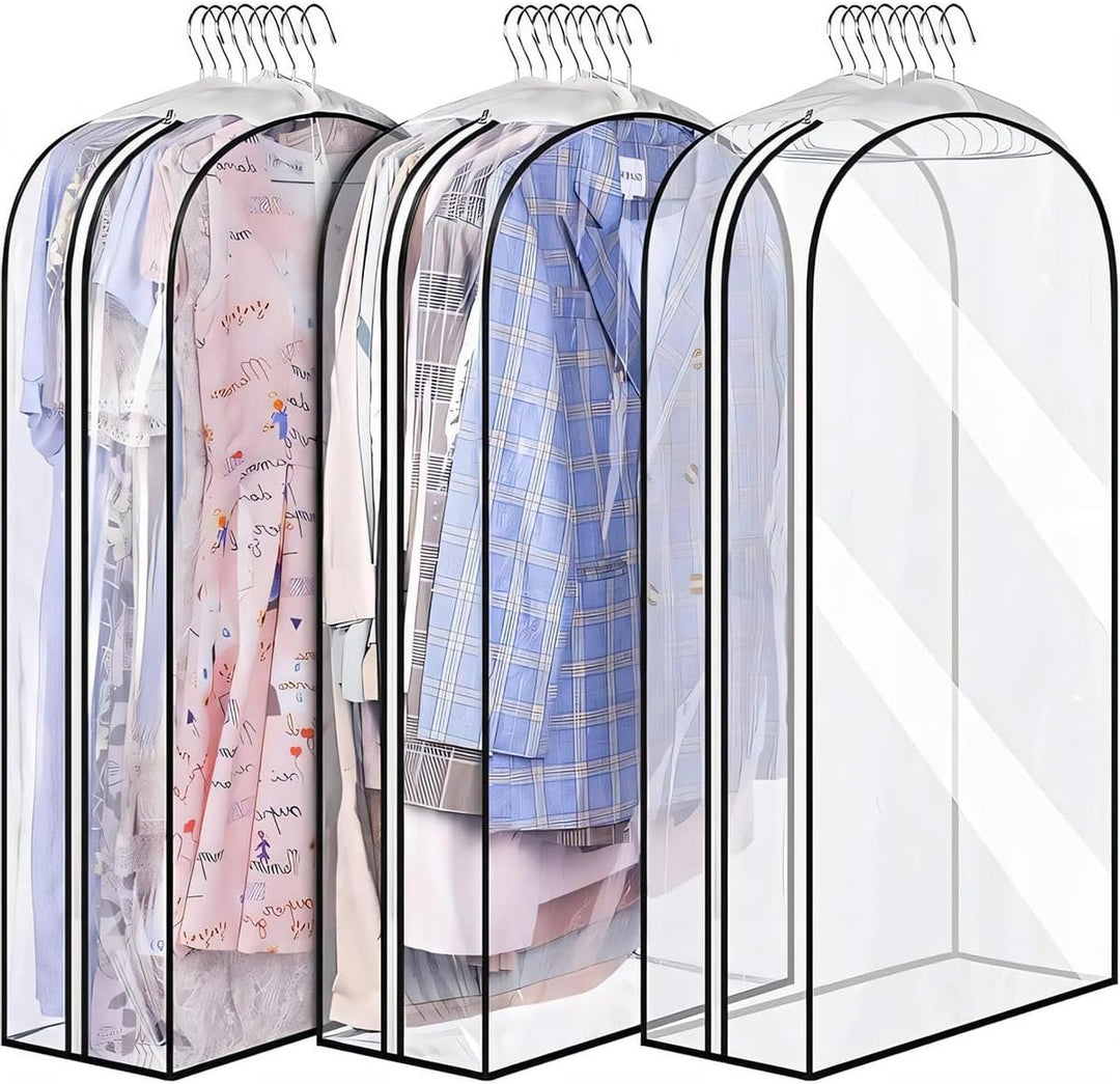 Travel-friendly clear garment covers for wrinkle-free packing