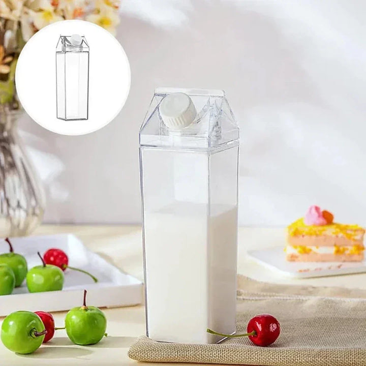 Clear liquid container, a versatile kitchen accessory for drinks. Reusable, easy to clean, portable water bottle.