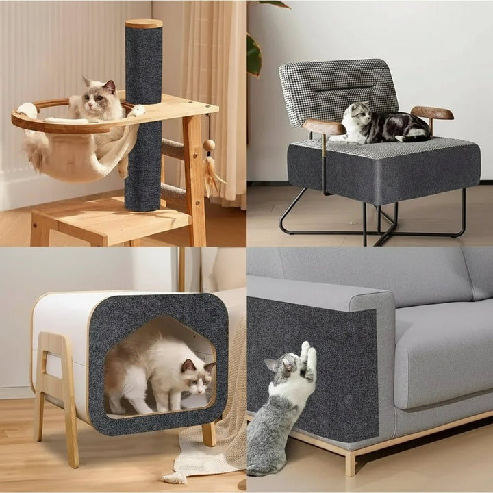 Self-adhesive anti-scratch film for chairs, keeping upholstery safe.