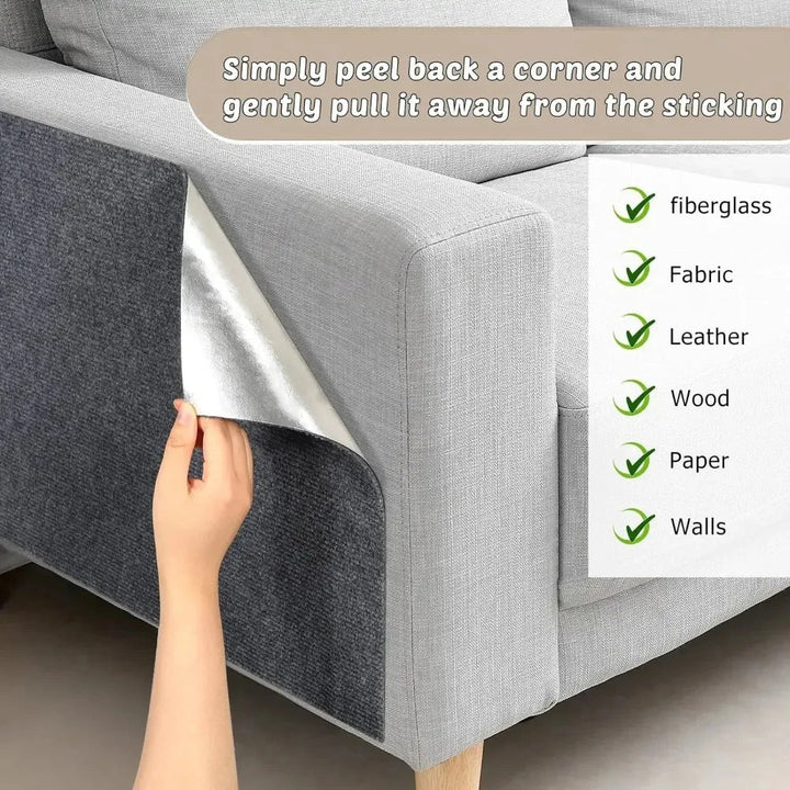 Heavy-duty self-adhesive cat scratch guard for furniture & walls.