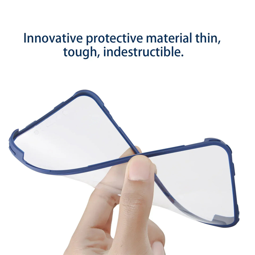 Durable clear phone accessory: shockproof case with lens and screen guard, buy one get one free