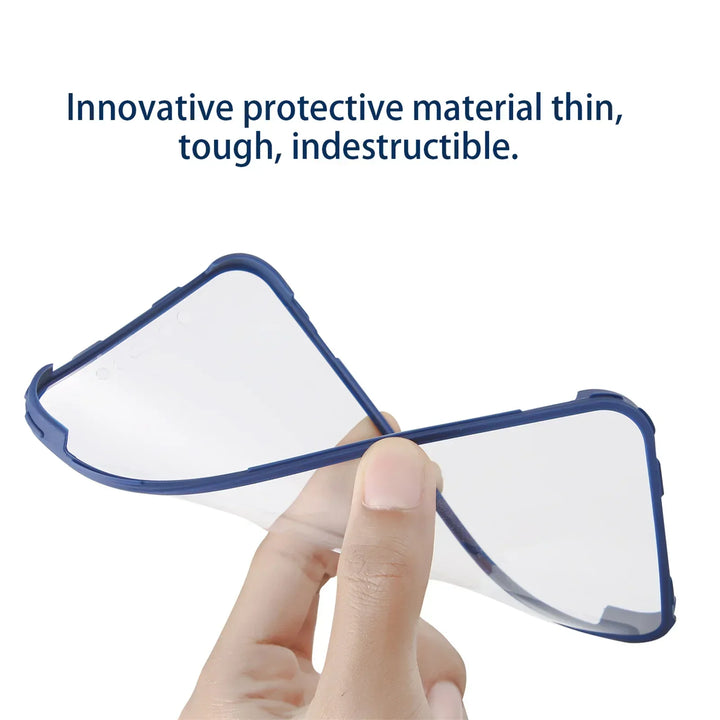 Durable clear phone accessory: shockproof case with lens and screen guard, buy one get one free