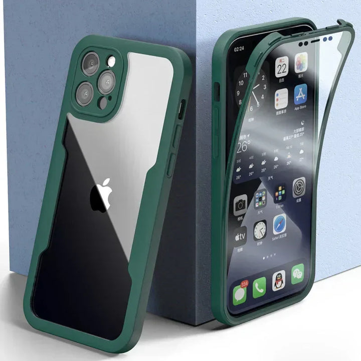 Premium clear TPU & acrylic shockproof phone case with lens protection and screen guard