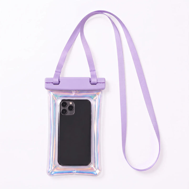 Secure outdoor phone holder, waterproof clear pouch with neck strap for active use.