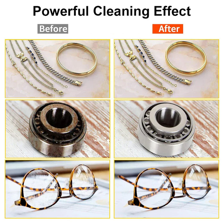 Side view of the ClearWave 40kHz ultrasonic glasses and jewelry cleaner in sleek stainless steel.